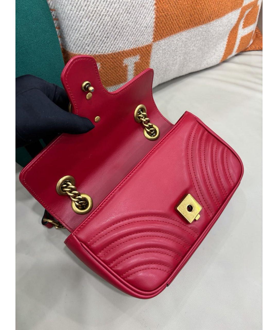 GUCCI Красная кожаная сумка через плечо, фото 6