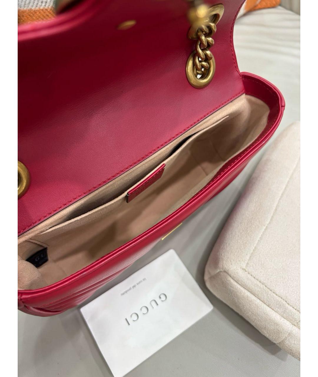 GUCCI Красная кожаная сумка через плечо, фото 7