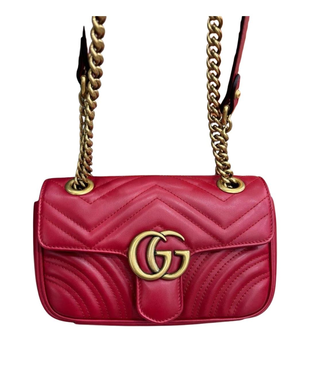 GUCCI Красная кожаная сумка через плечо, фото 1