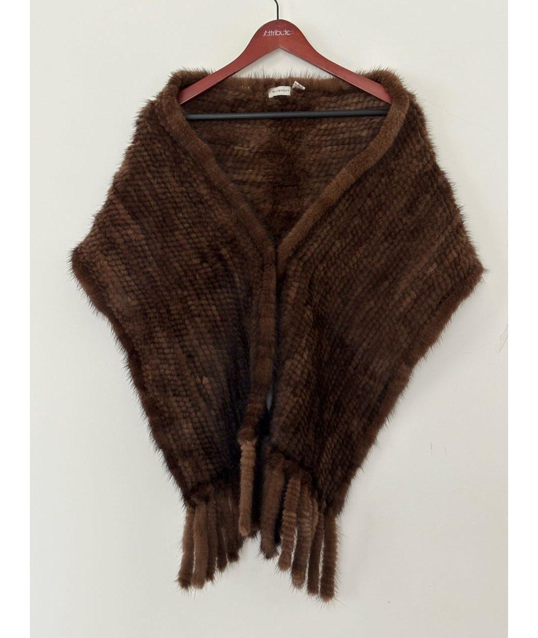 GIVENCHY Коричневый шерстяной шарф, фото 4