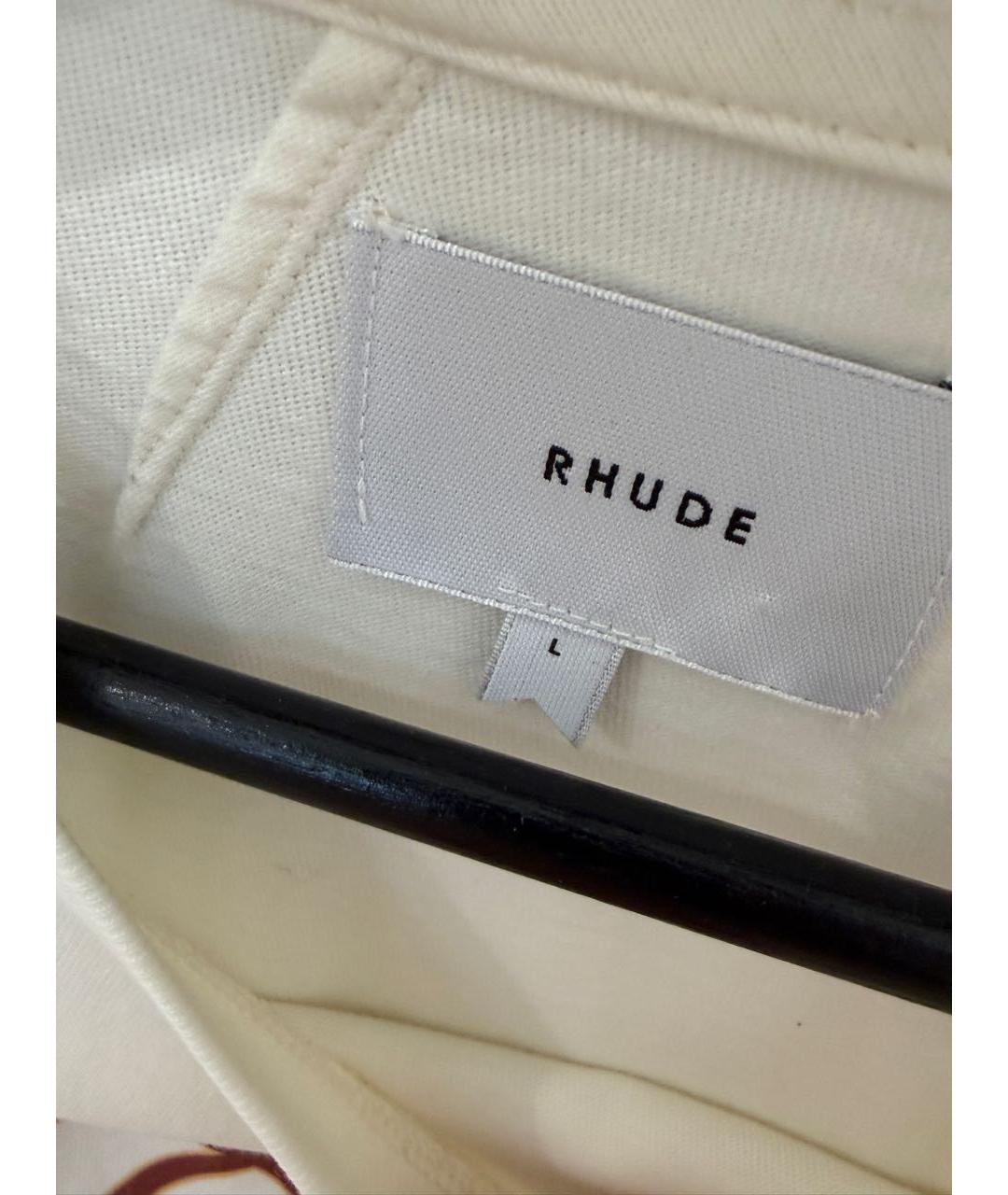 RHUDE Бежевая хлопковая футболка, фото 5