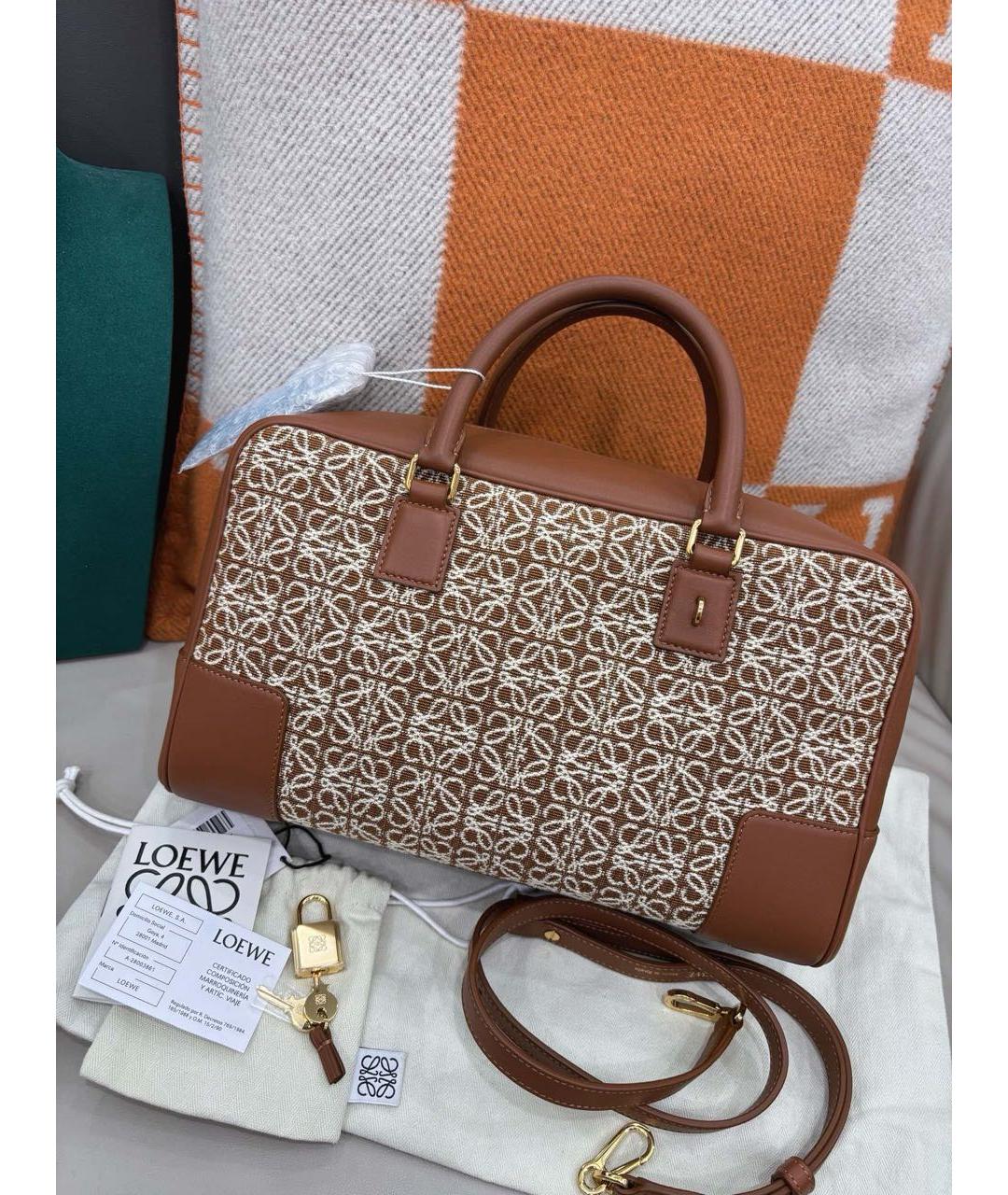 LOEWE Коричневая кожаная сумка через плечо, фото 2