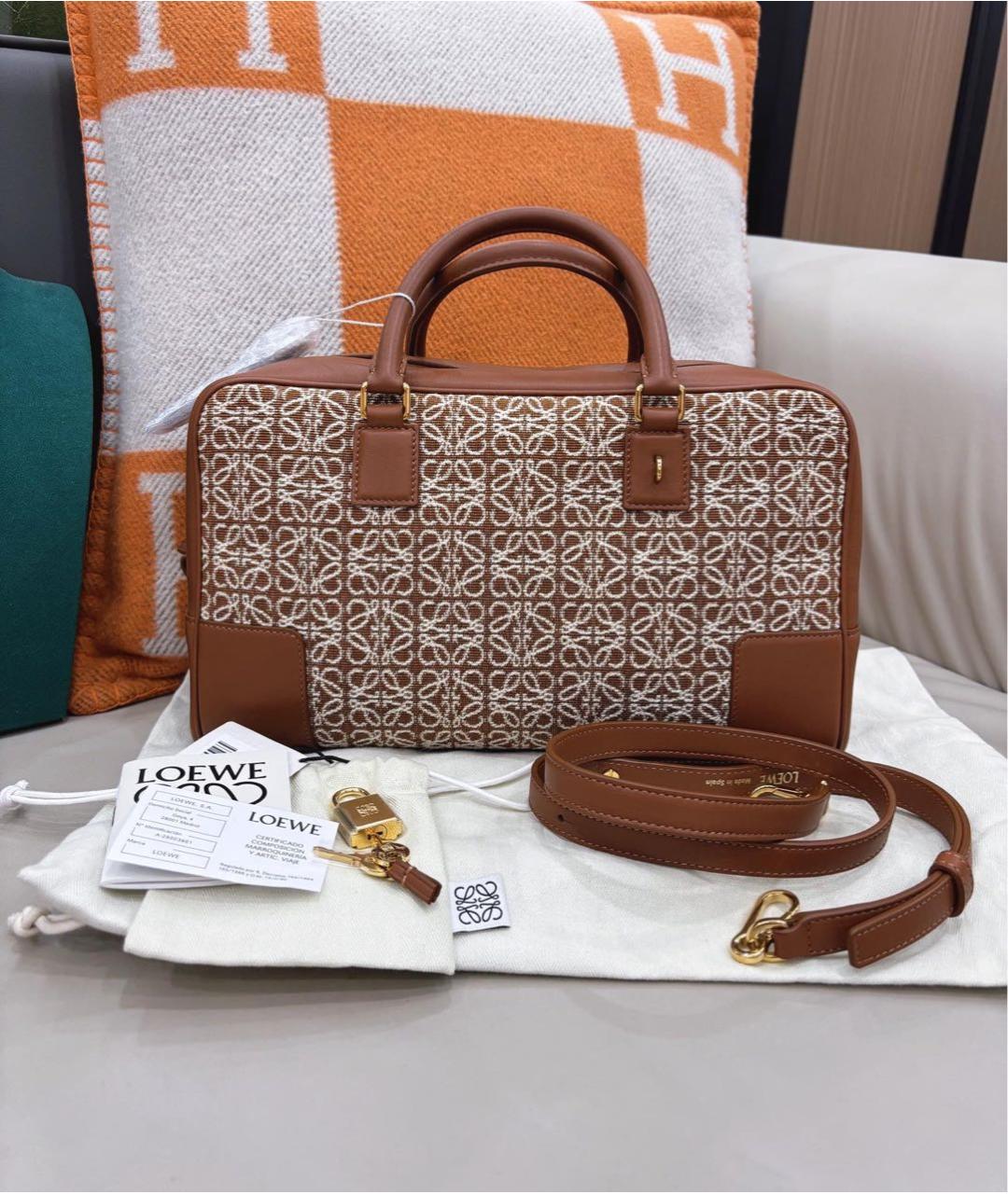 LOEWE Коричневая кожаная сумка через плечо, фото 8