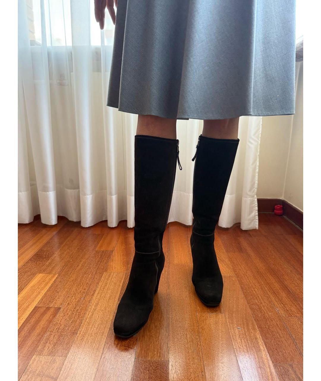 PRADA Коричневые замшевые сапоги, фото 4