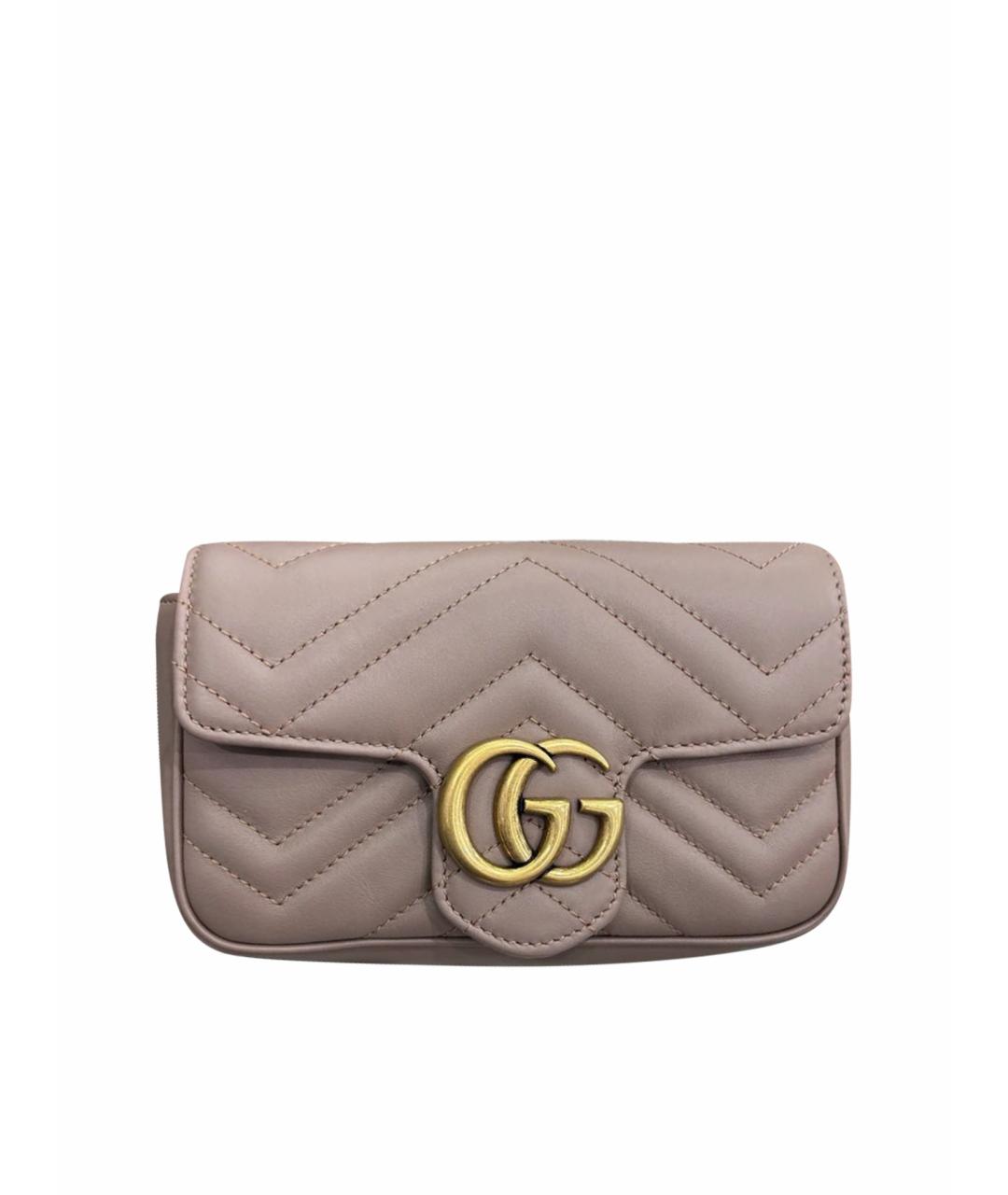 GUCCI Бежевая кожаная сумка через плечо, фото 1