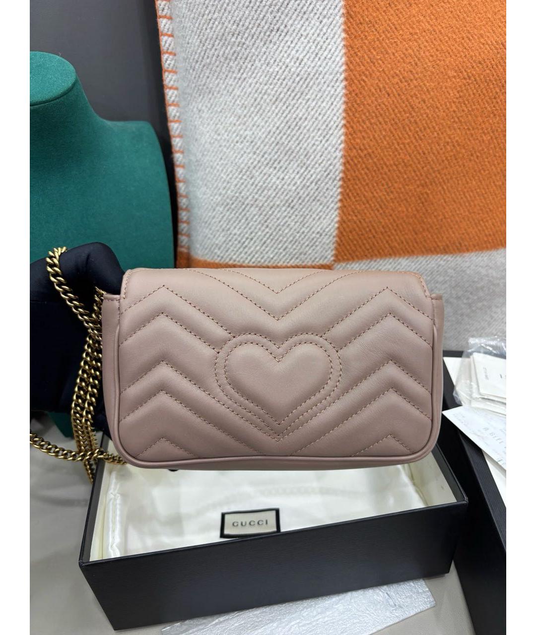 GUCCI Бежевая кожаная сумка через плечо, фото 3