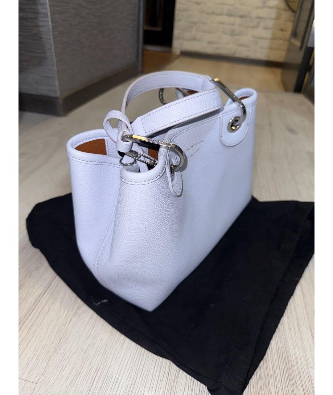 EMPORIO ARMANI Фиолетовая кожаная сумка тоут, фото 2