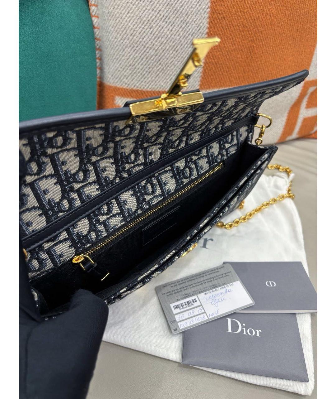 CHRISTIAN DIOR Голубая жаккардовая сумка через плечо, фото 7