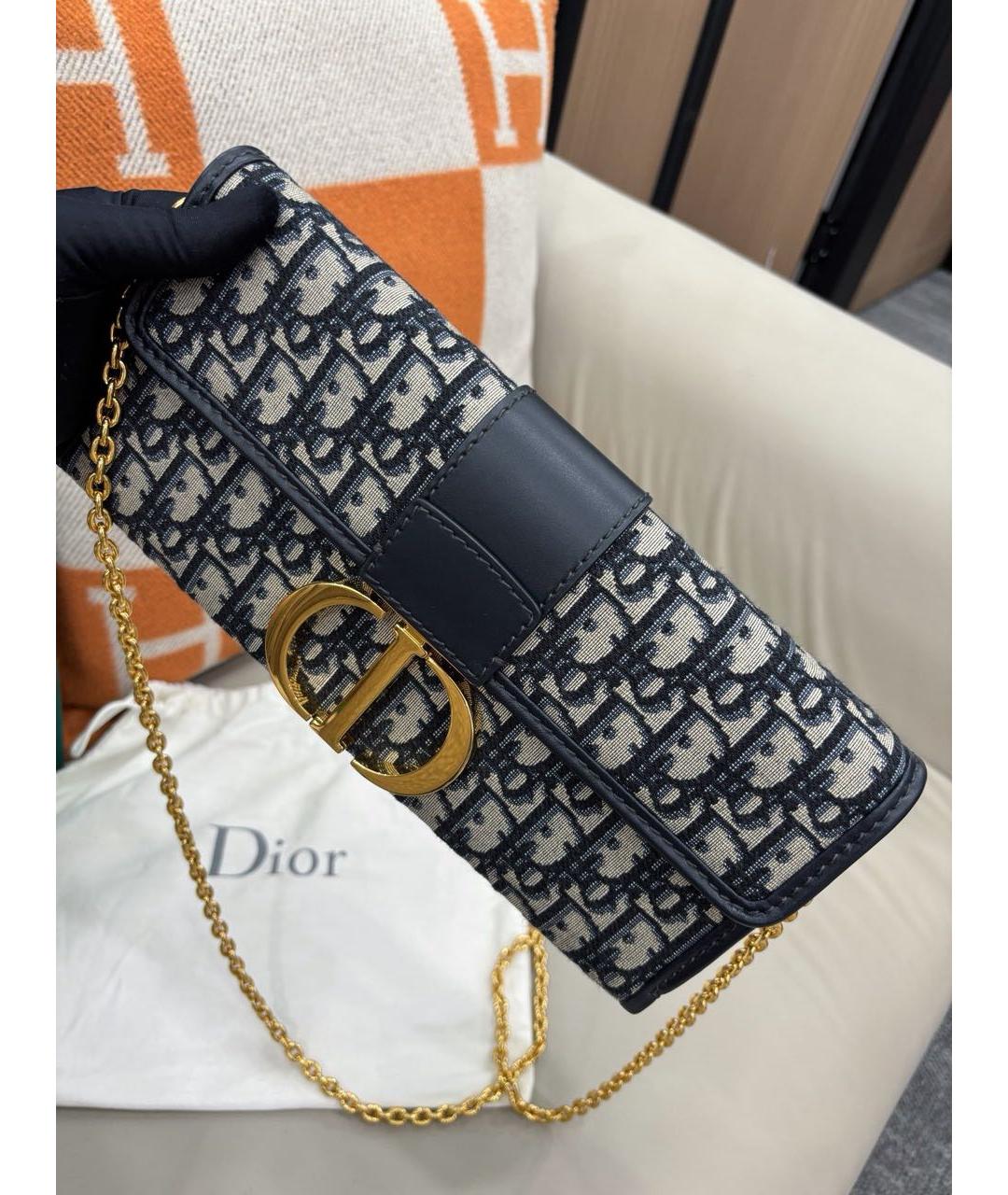CHRISTIAN DIOR Голубая жаккардовая сумка через плечо, фото 5