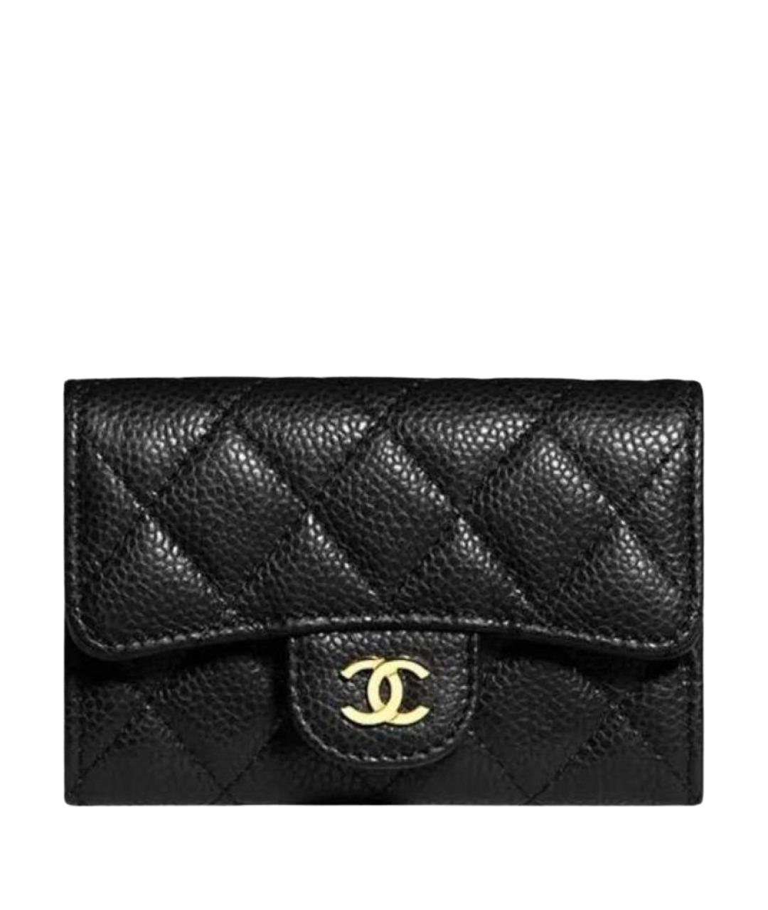 CHANEL Черный кожаный кошелек, фото 1