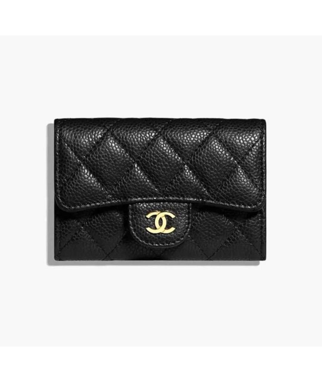 CHANEL Черный кожаный кошелек, фото 4