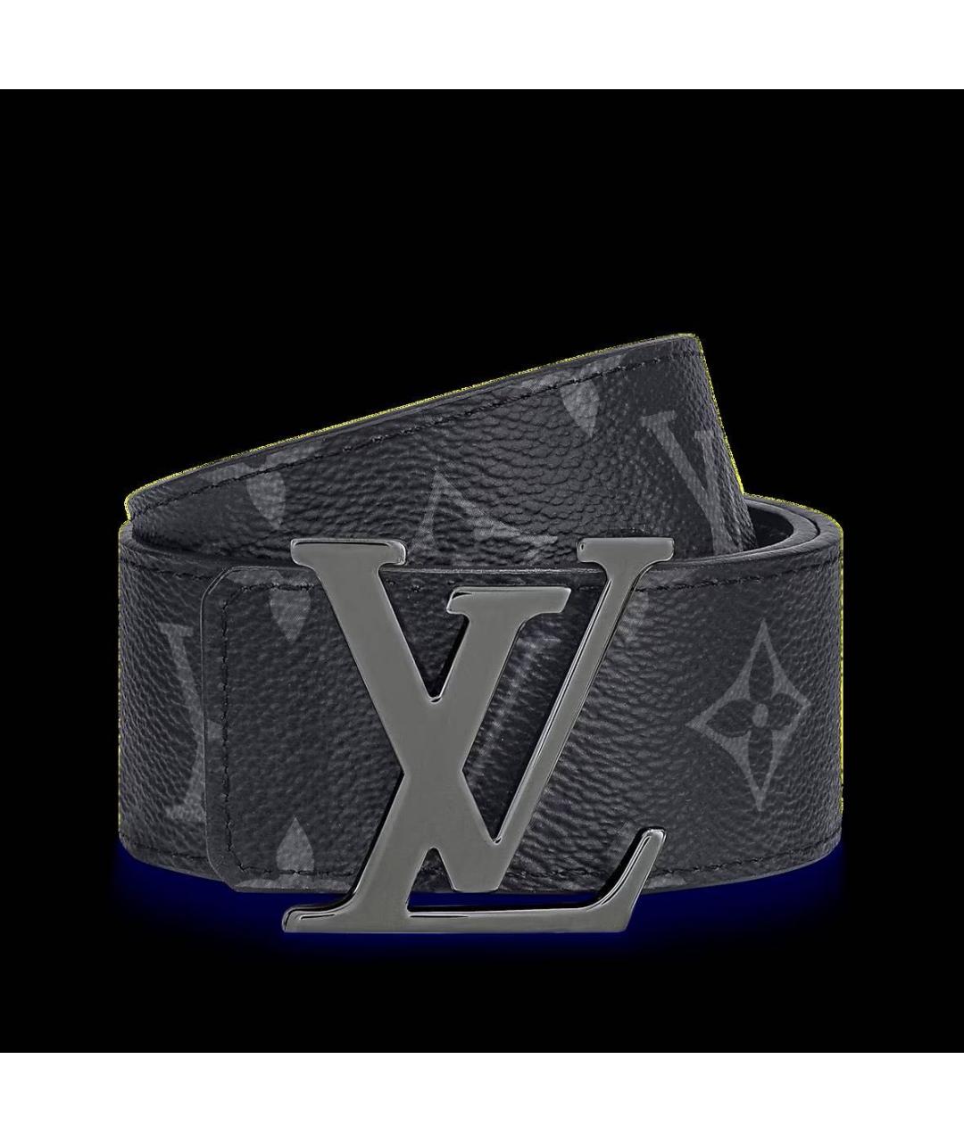 LOUIS VUITTON Черный кожаный ремень, фото 2