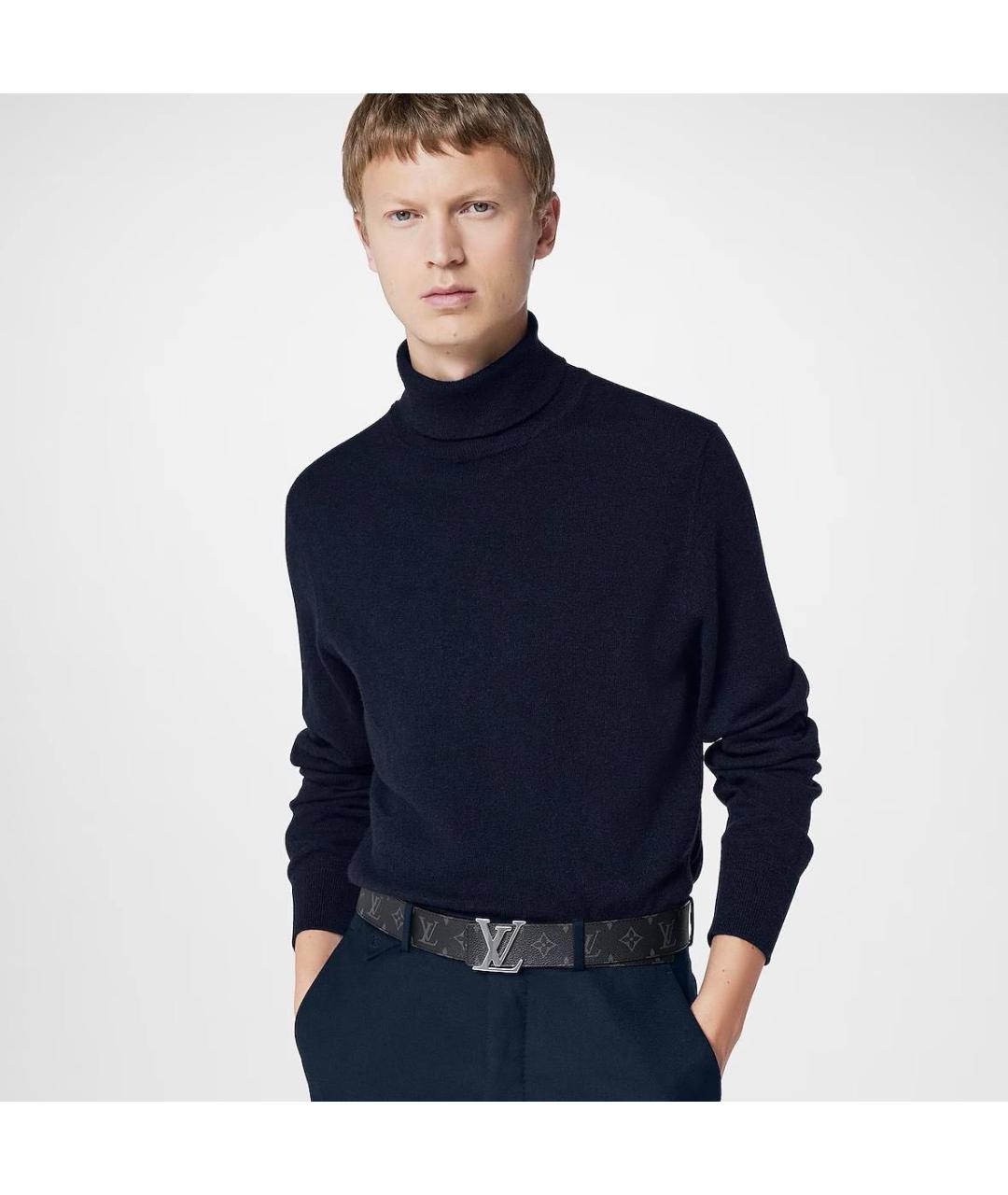 LOUIS VUITTON Черный кожаный ремень, фото 3