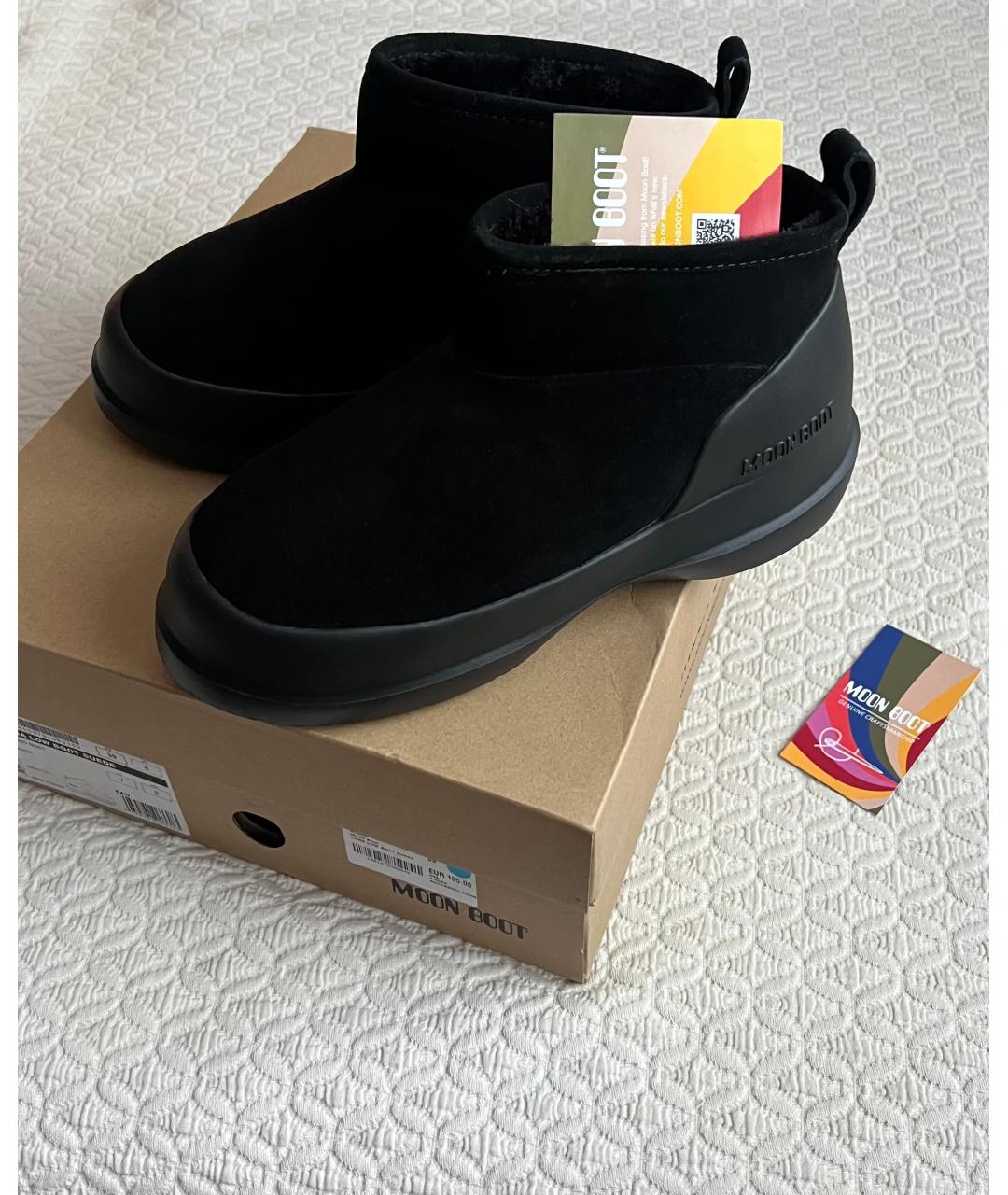 MOON BOOT Черные замшевые ботинки, фото 2