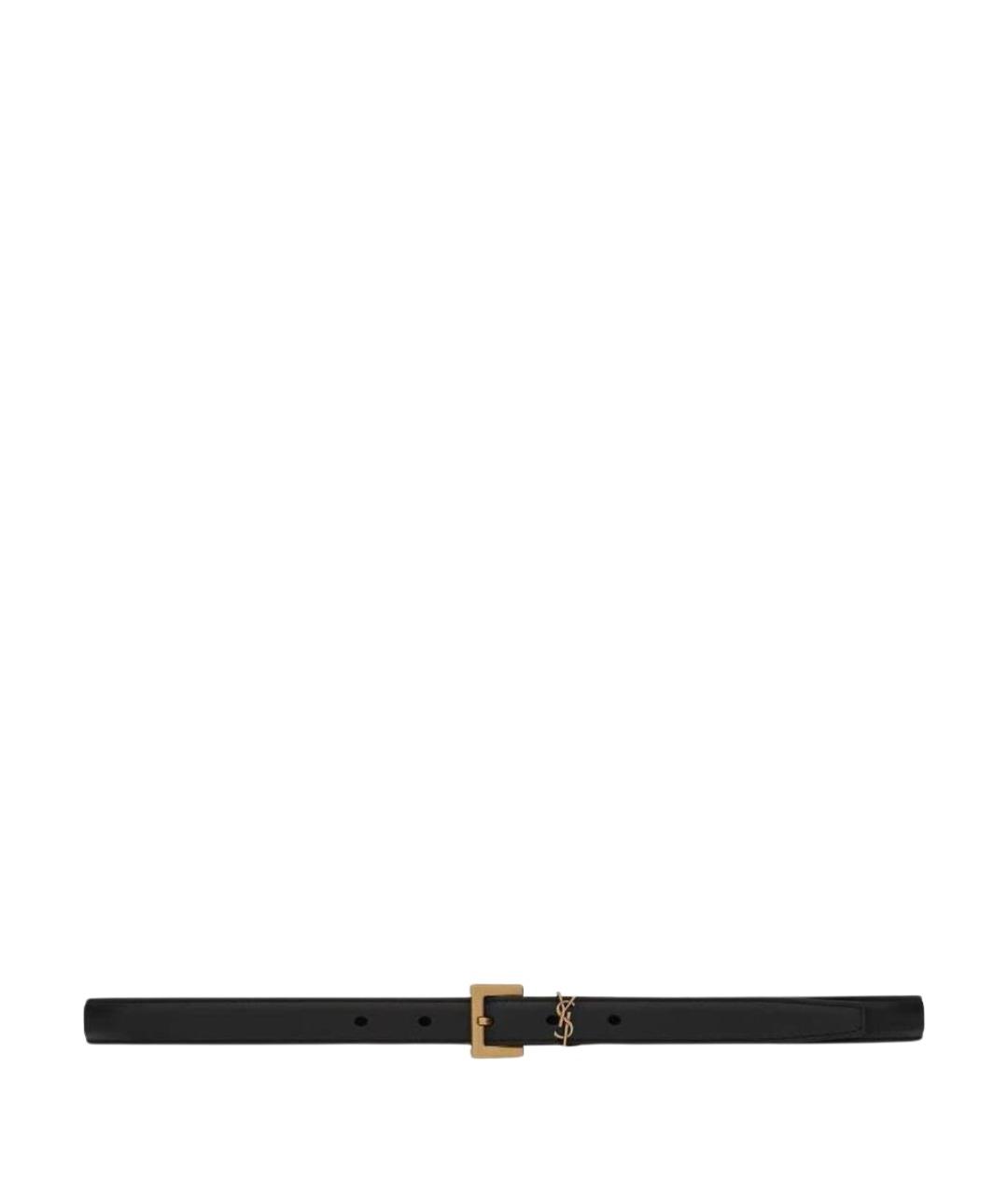 SAINT LAURENT Черный кожаный ремень, фото 1