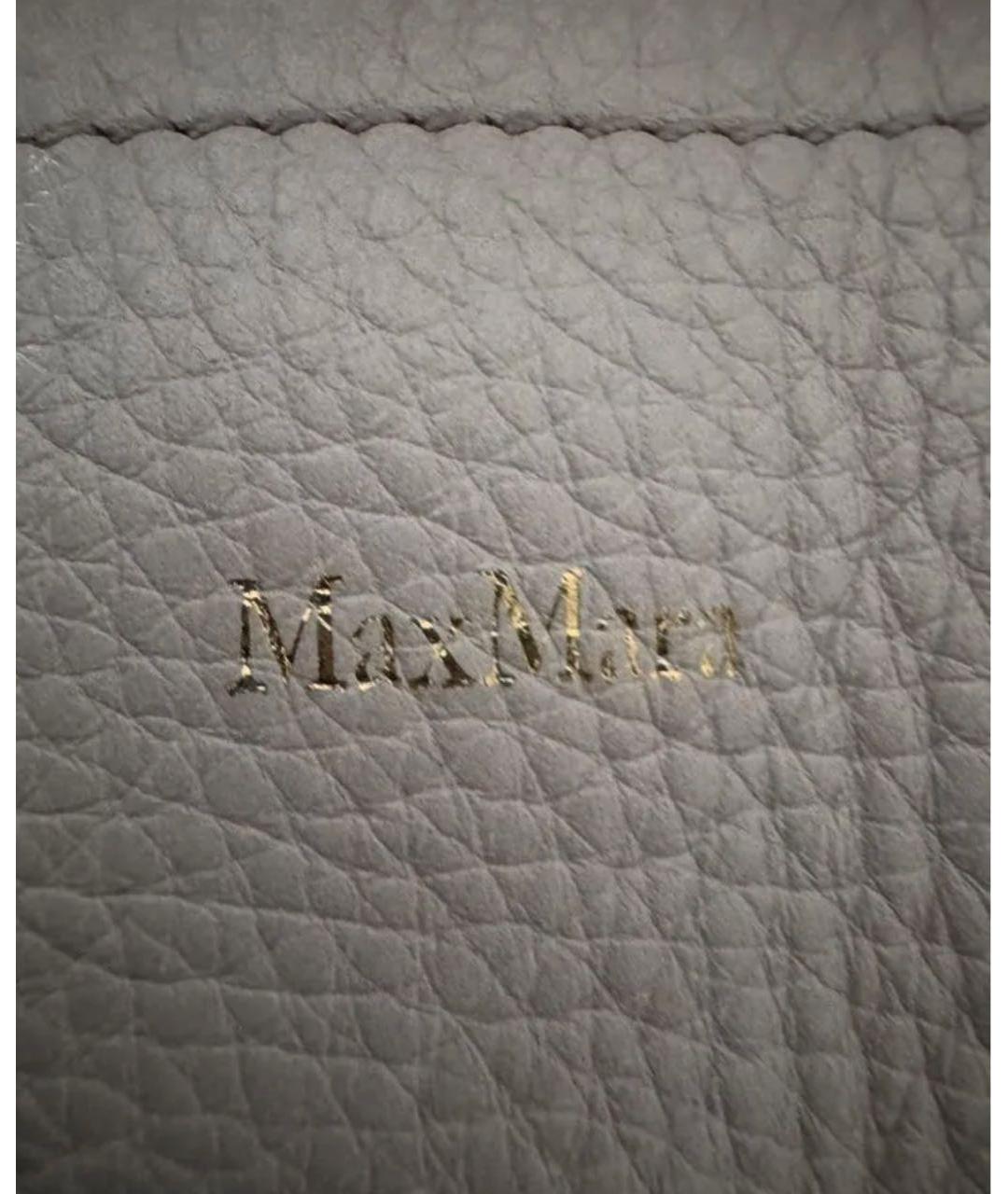 MAX MARA Бежевая кожаная сумка с короткими ручками, фото 2