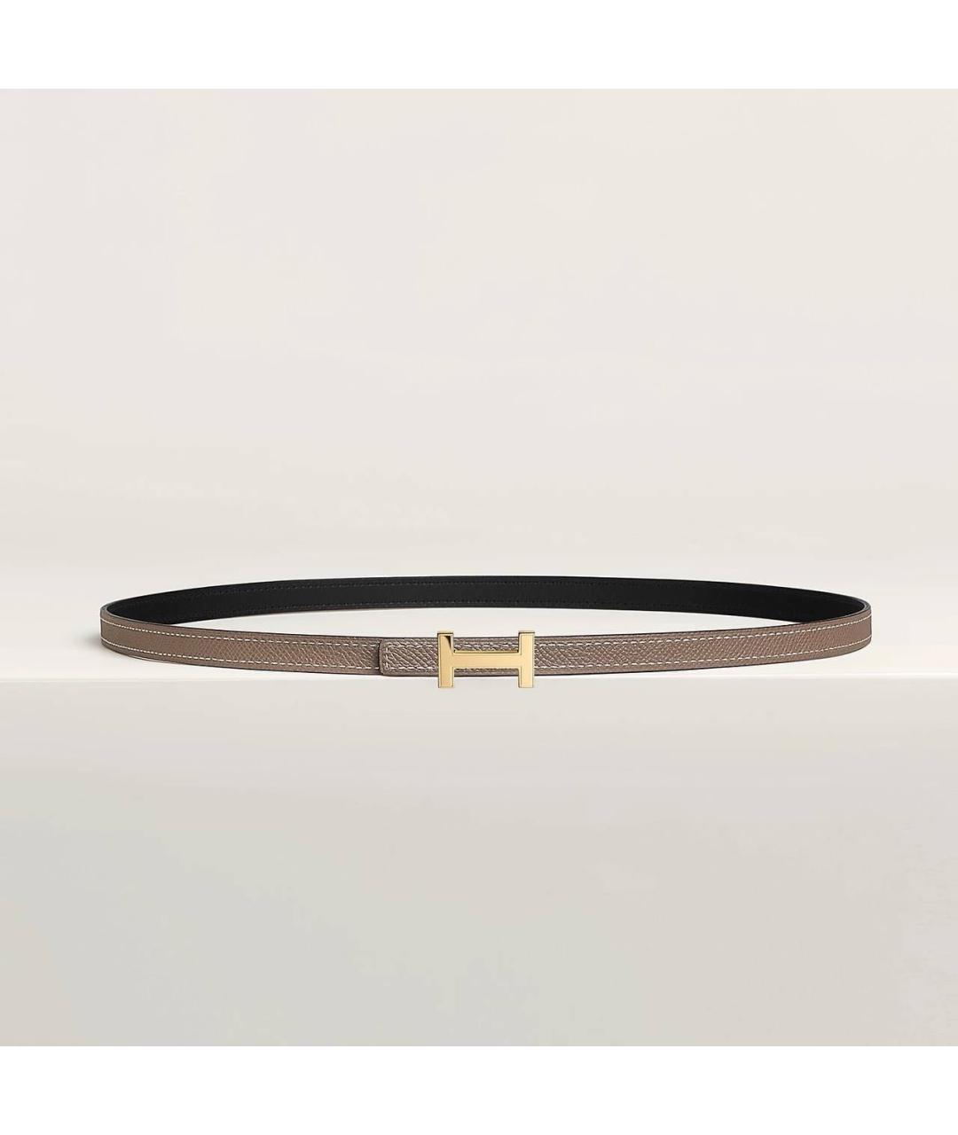 HERMES Черный кожаный ремень, фото 2