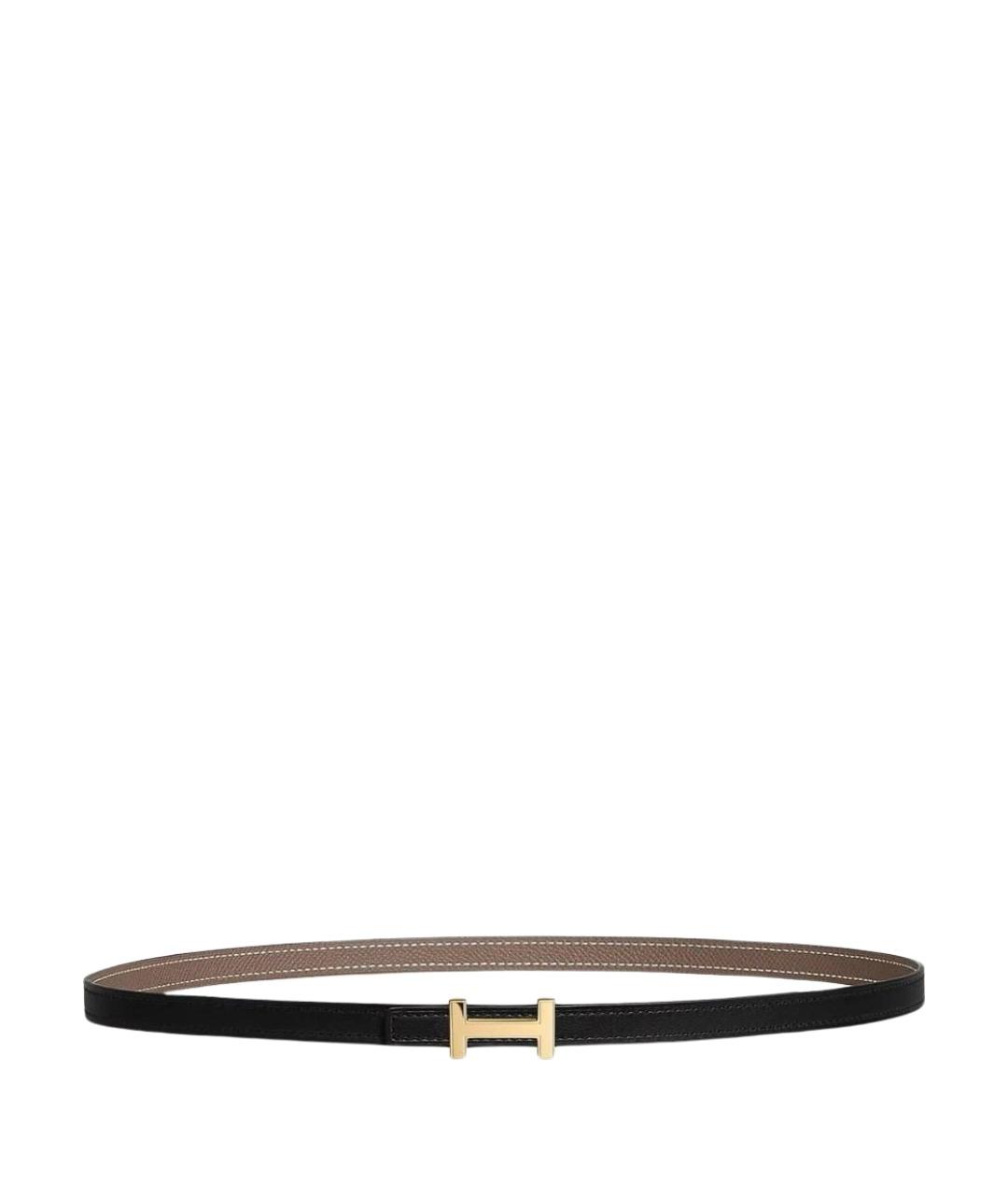 HERMES Черный кожаный ремень, фото 1