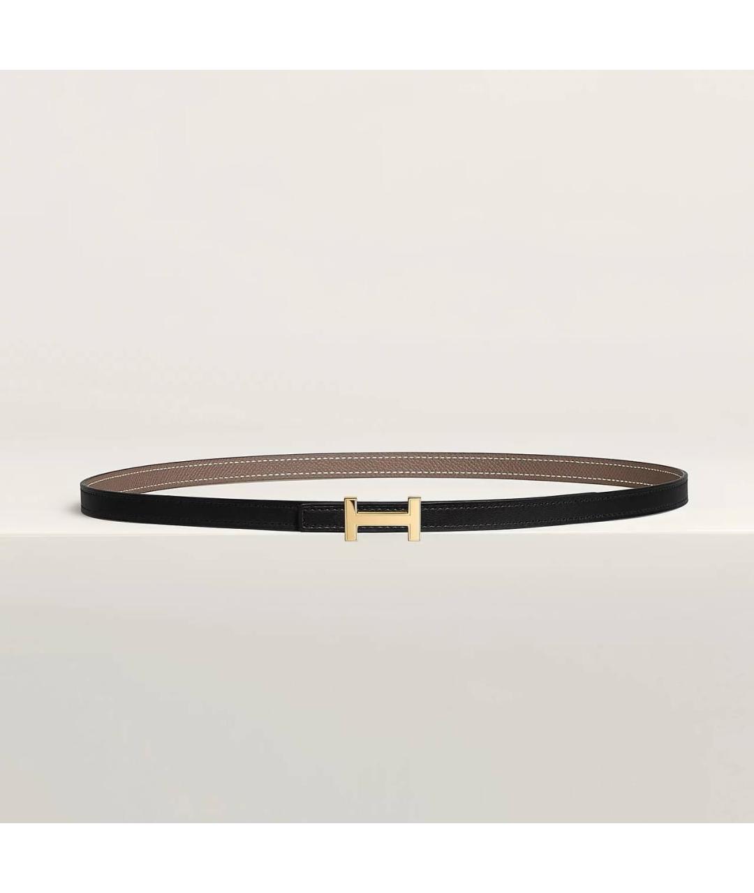 HERMES Черный кожаный ремень, фото 4