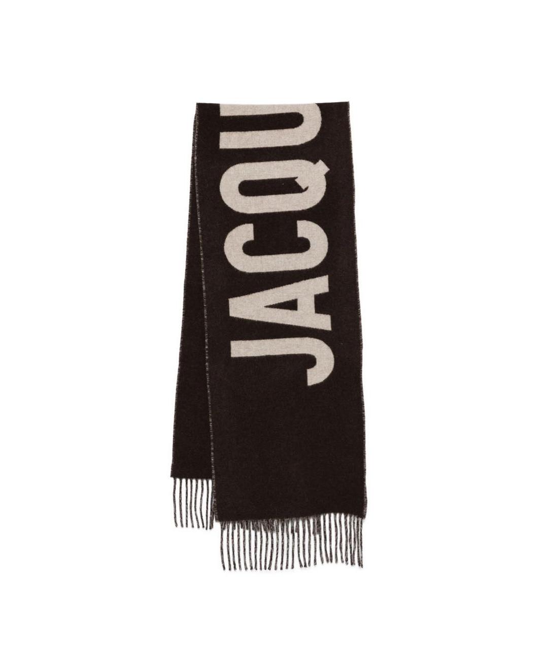 JACQUEMUS Коричневый шерстяной шарф, фото 7