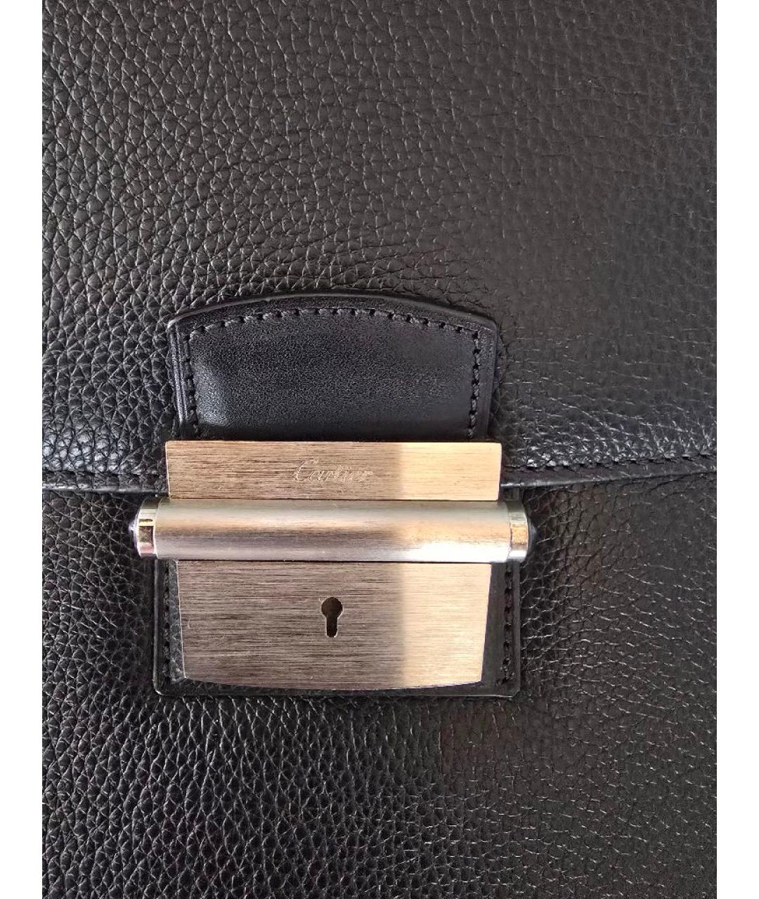 CARTIER Черный кожаный портфель, фото 6
