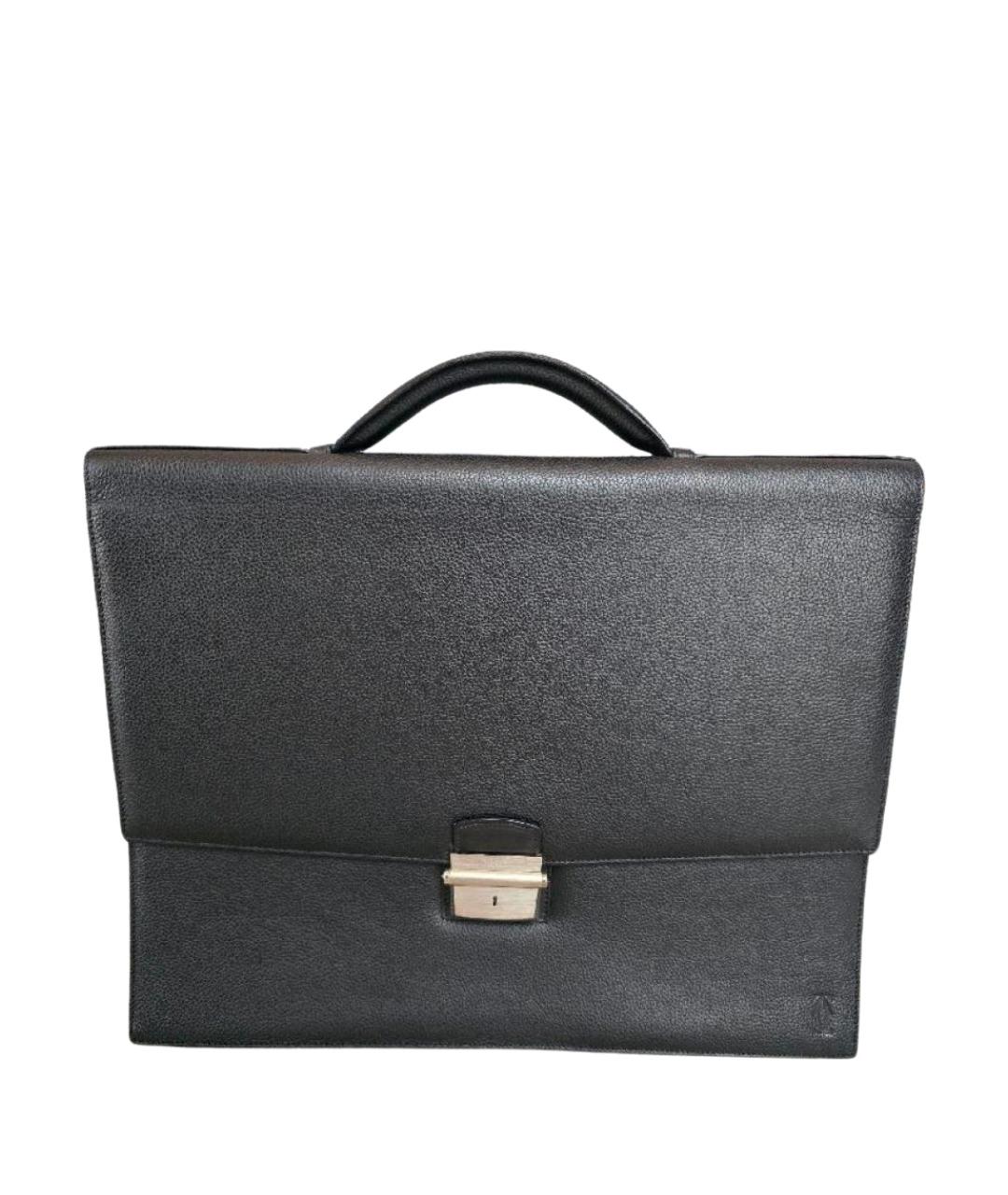 CARTIER Черный кожаный портфель, фото 1