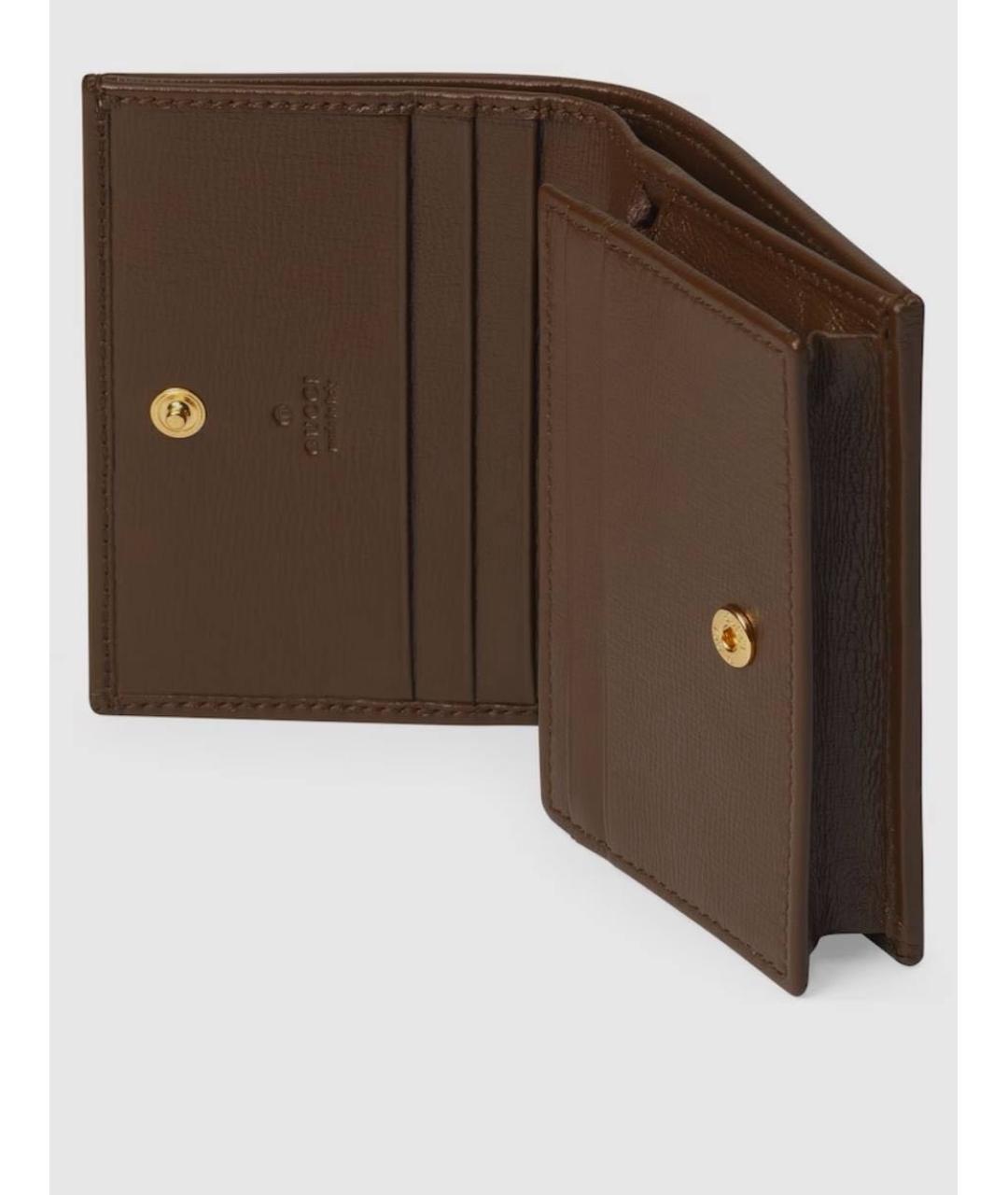 GUCCI Коричневый кожаный кошелек, фото 3