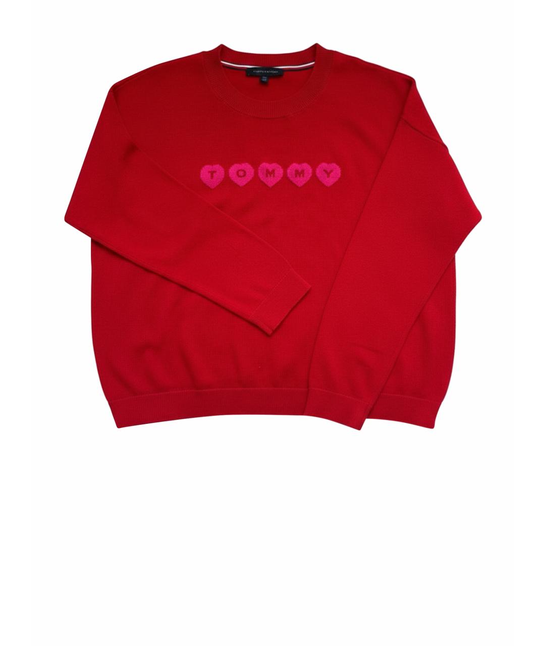 TOMMY HILFIGER Красный хлопковый джемпер / свитер, фото 1