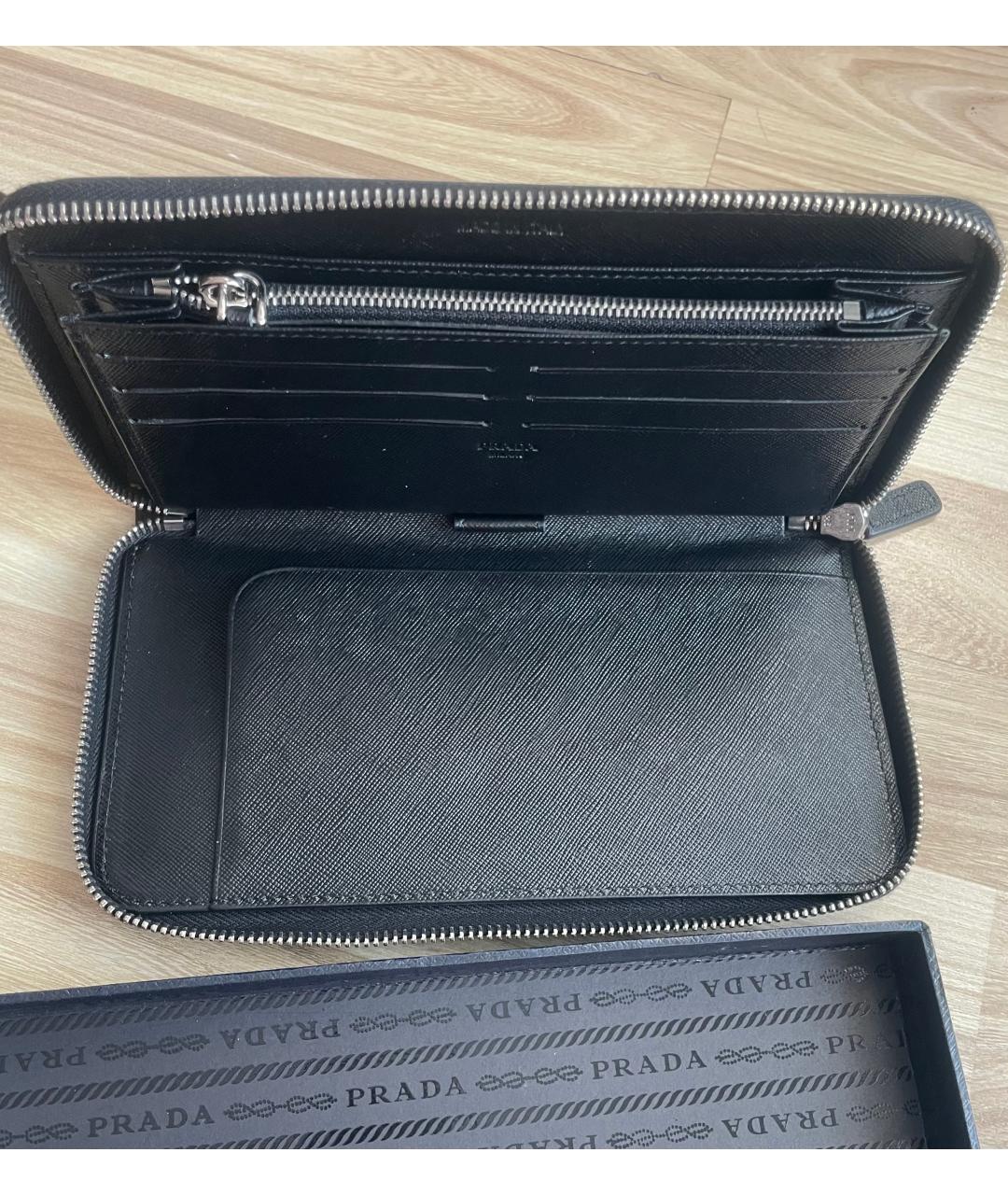 PRADA Черный кожаный кошелек, фото 4