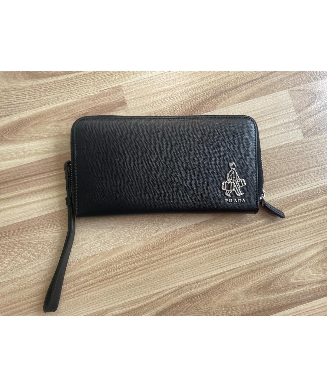 PRADA Черный кожаный кошелек, фото 8