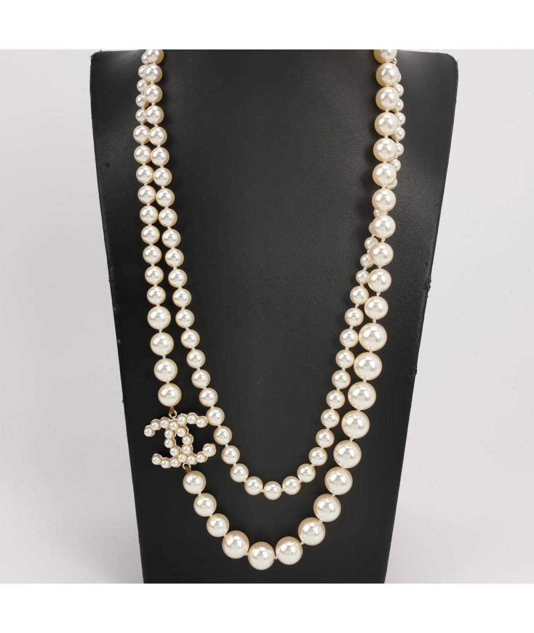 CHANEL Белое жемчужное колье, фото 2
