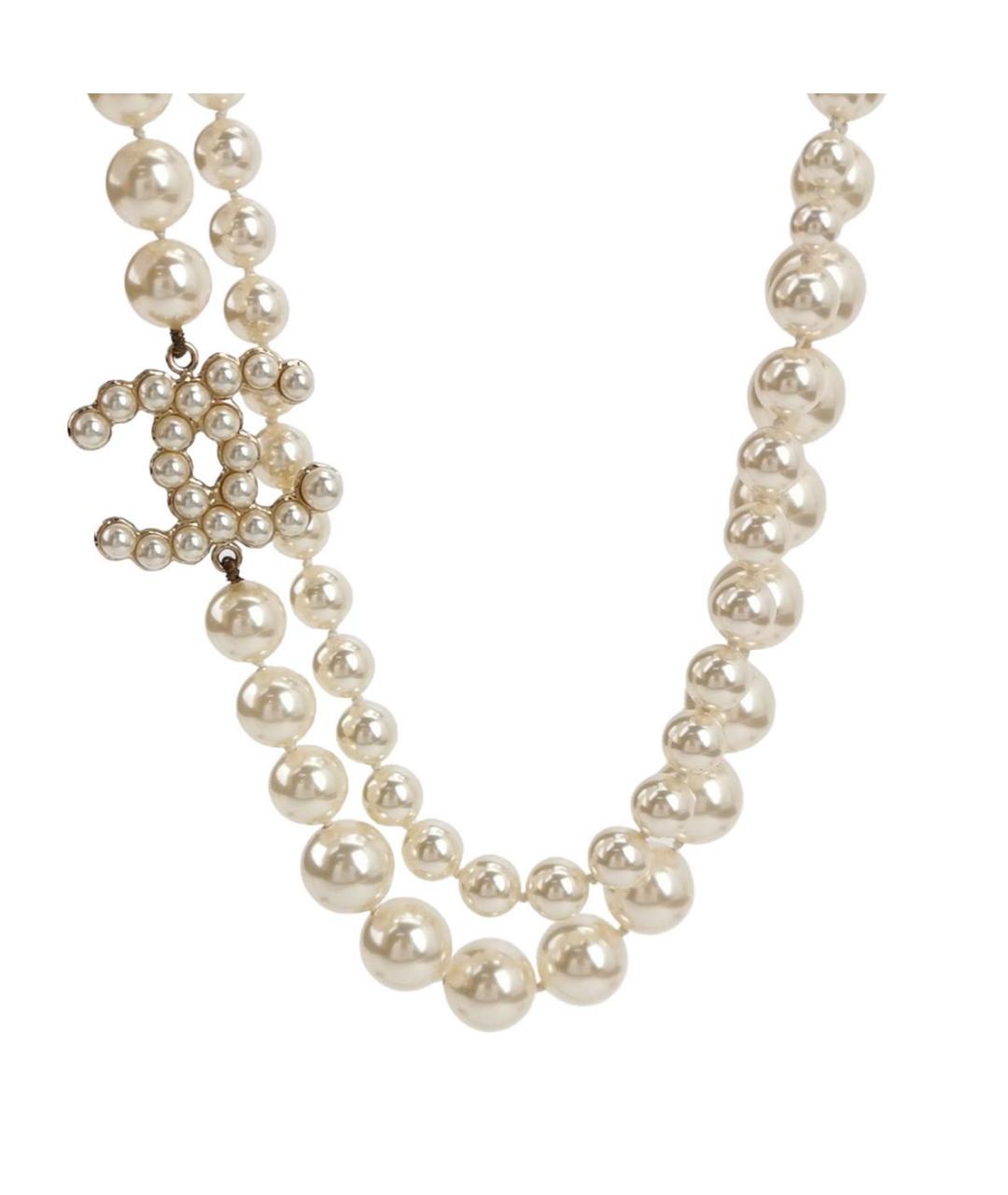 CHANEL Белое жемчужное колье, фото 9