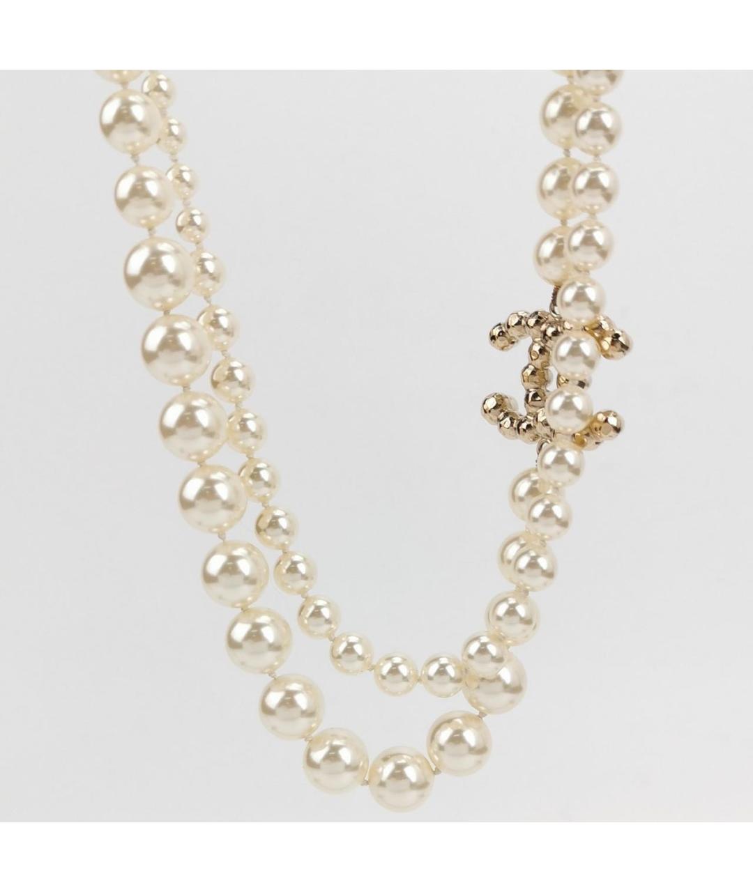 CHANEL Белое жемчужное колье, фото 3