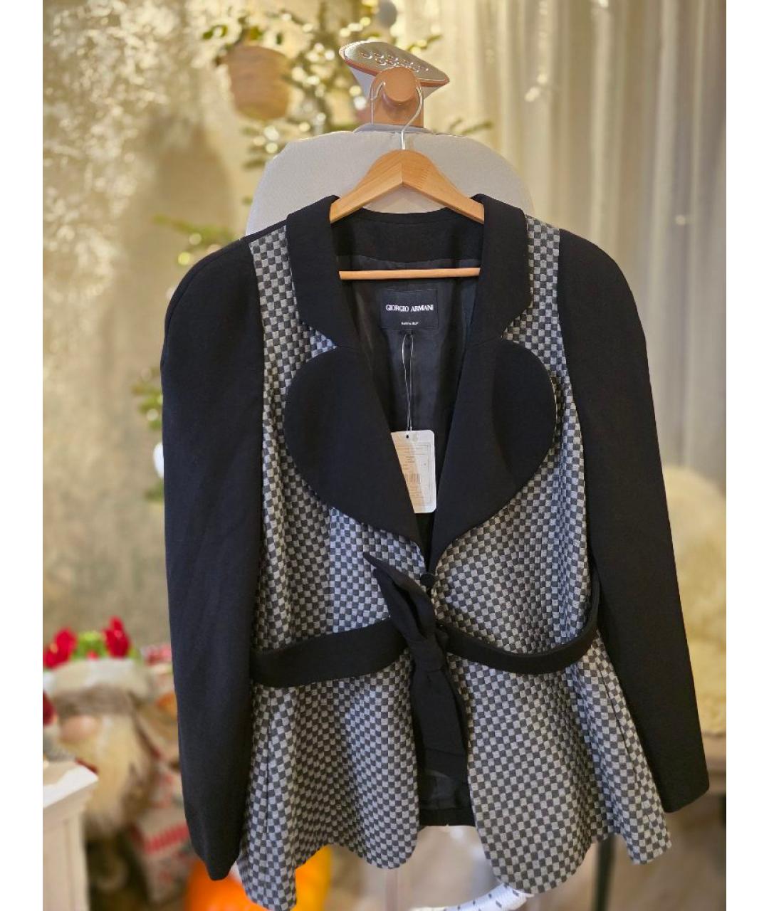 EMPORIO ARMANI Черный вискозный жакет/пиджак, фото 9