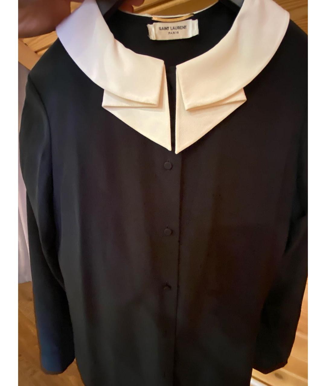 SAINT LAURENT Черная шелковая блузы, фото 4