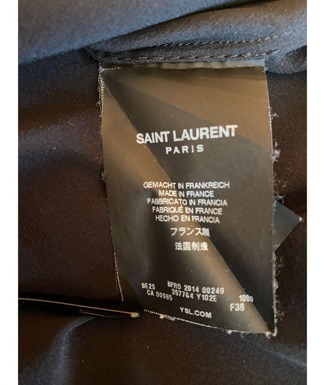 SAINT LAURENT Черная шелковая блузы, фото 7
