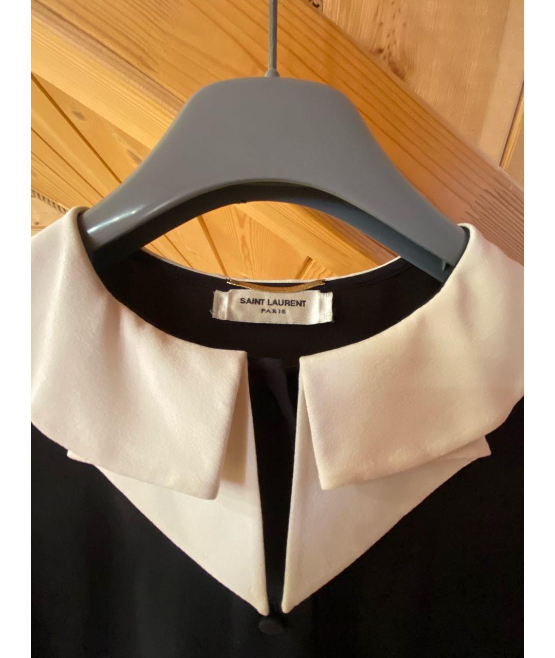 SAINT LAURENT Черная шелковая блузы, фото 3