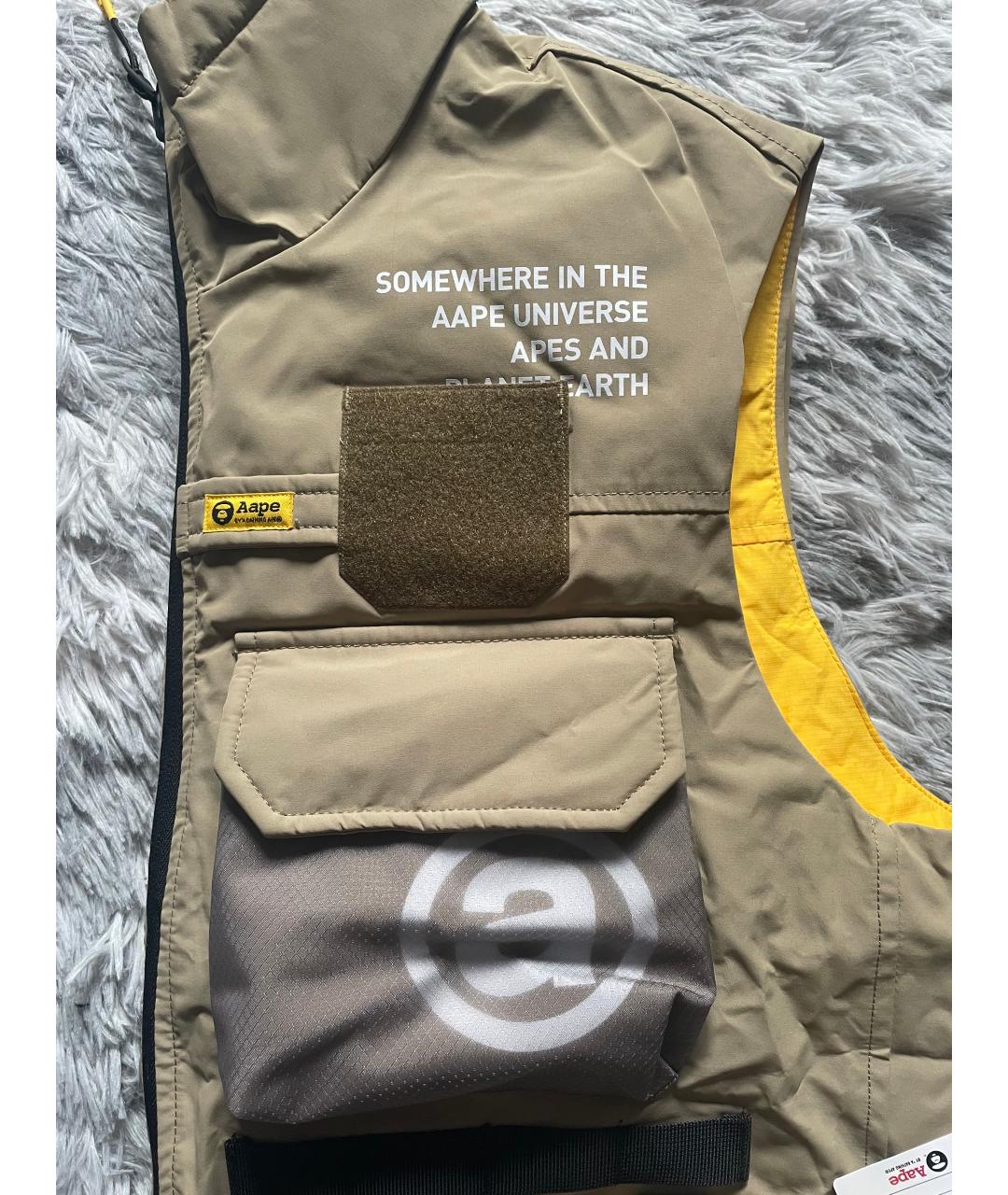 A BATHING APE Бежевый полиэстеровый жилет, фото 4