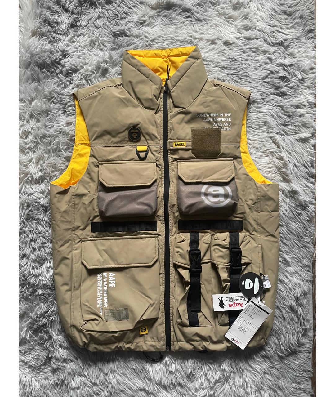 A BATHING APE Бежевый полиэстеровый жилет, фото 7