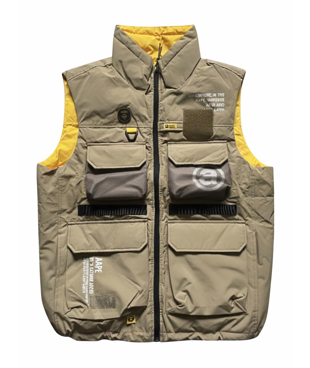 A BATHING APE Бежевый полиэстеровый жилет, фото 1