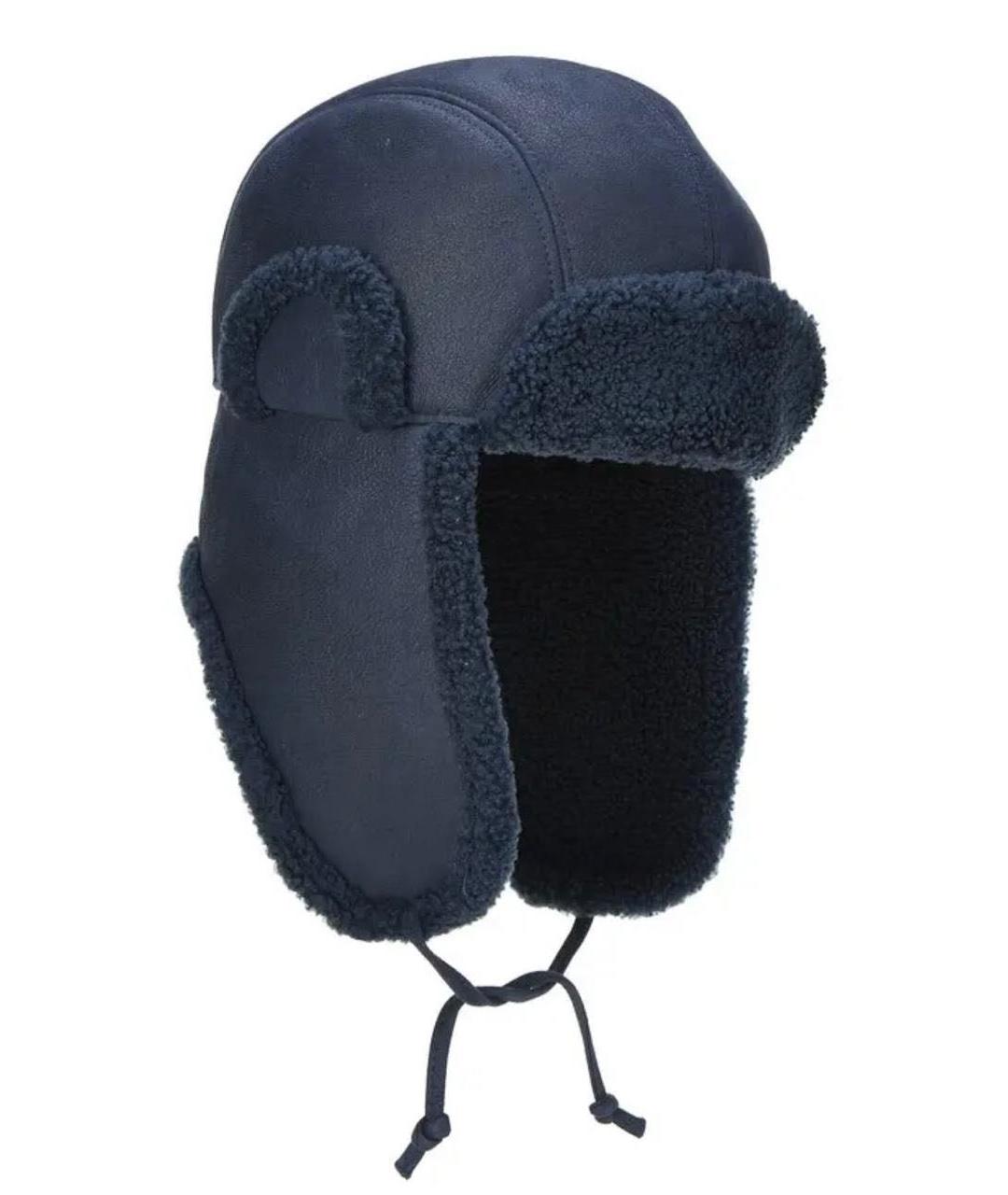 HERMES Синяя кожаная шапка, фото 7