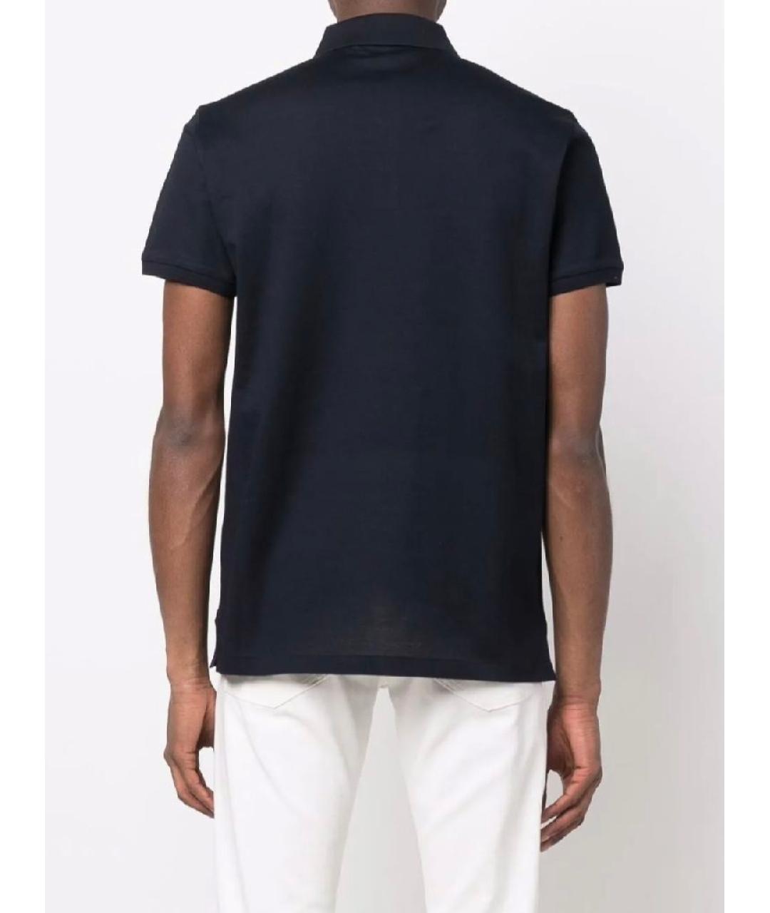 RALPH LAUREN PURPLE LABEL Темно-синее хлопковое поло с коротким рукавом, фото 2