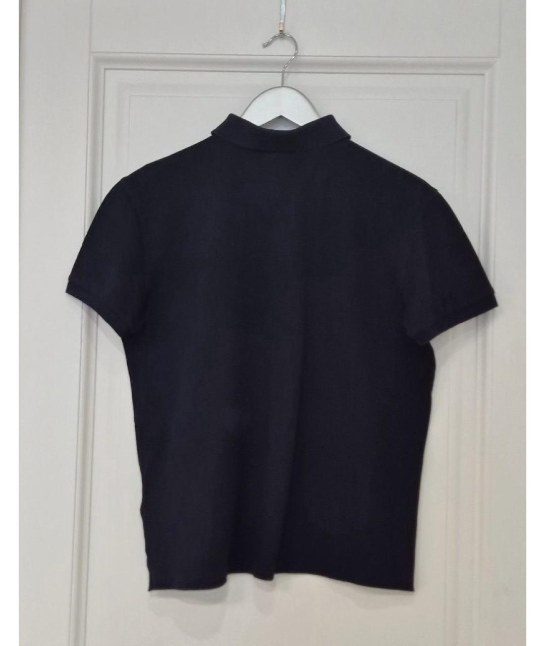 RALPH LAUREN PURPLE LABEL Темно-синее хлопковое поло с коротким рукавом, фото 7