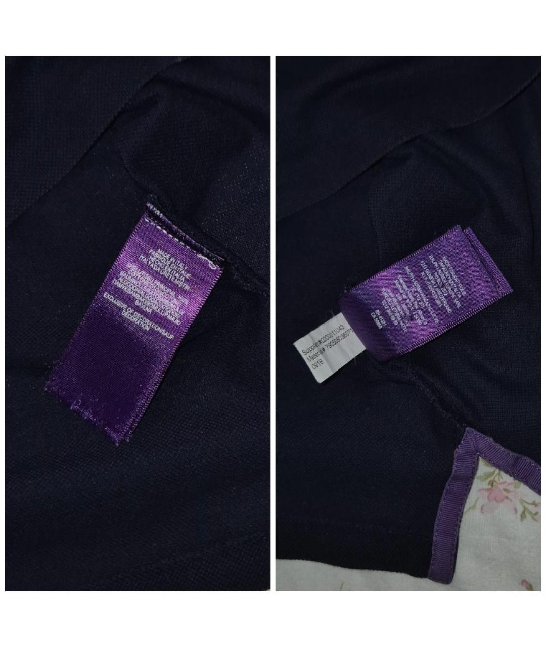 RALPH LAUREN PURPLE LABEL Темно-синее хлопковое поло с коротким рукавом, фото 9