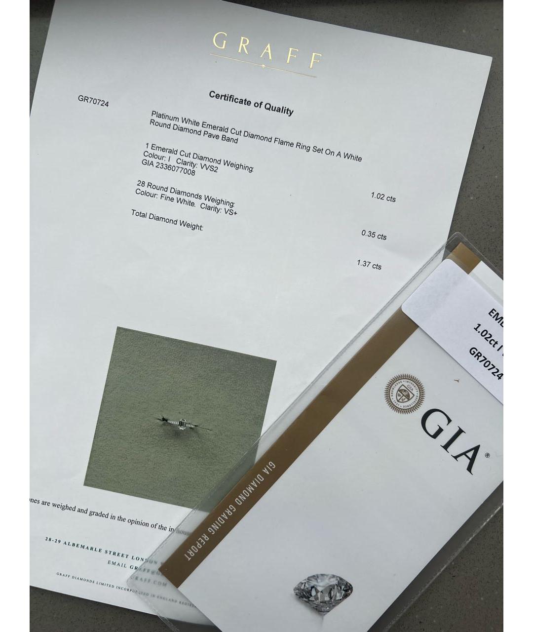 GRAFF Белое платиновое кольцо, фото 3