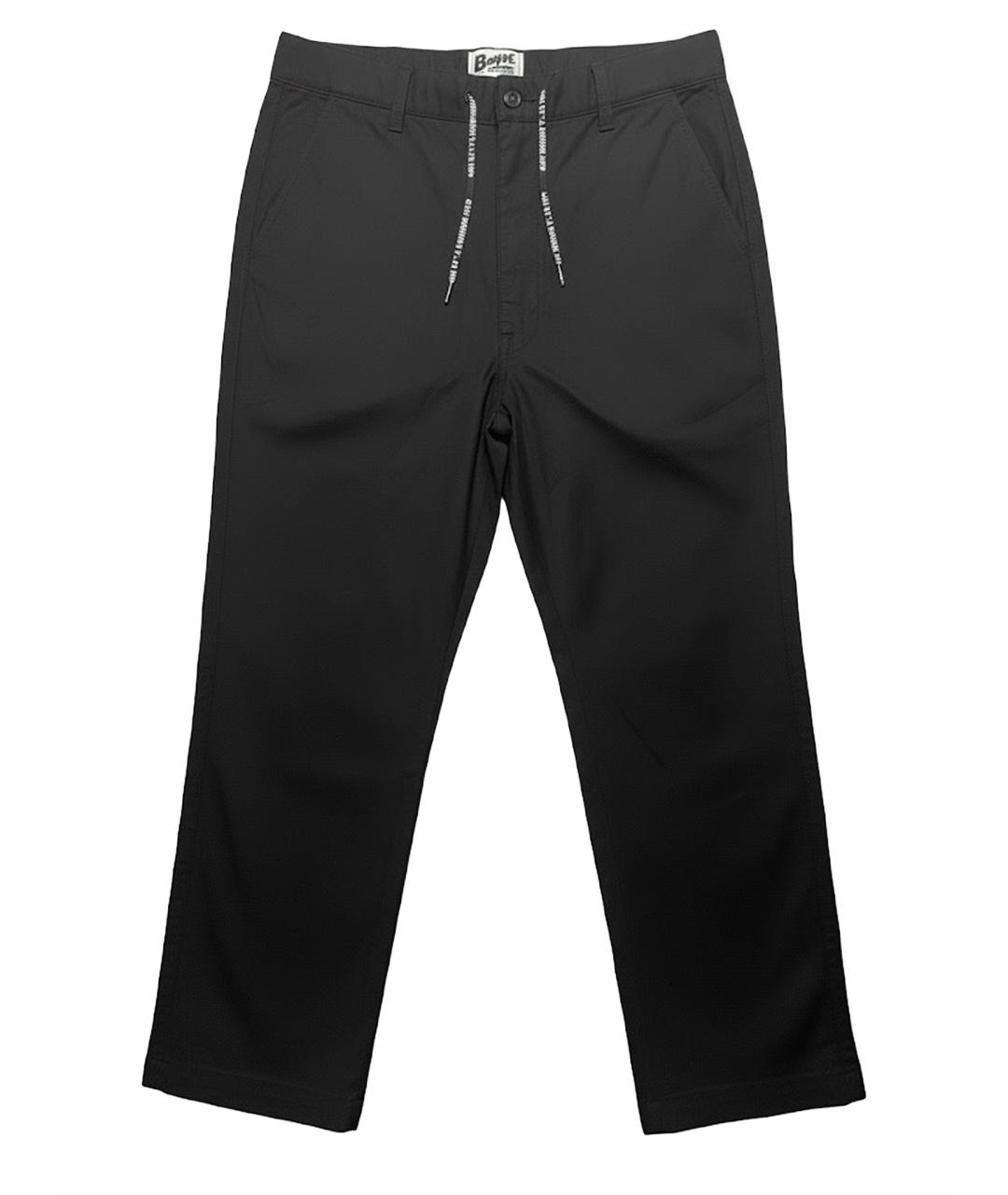 A BATHING APE Черные хлопковые повседневные брюки, фото 1