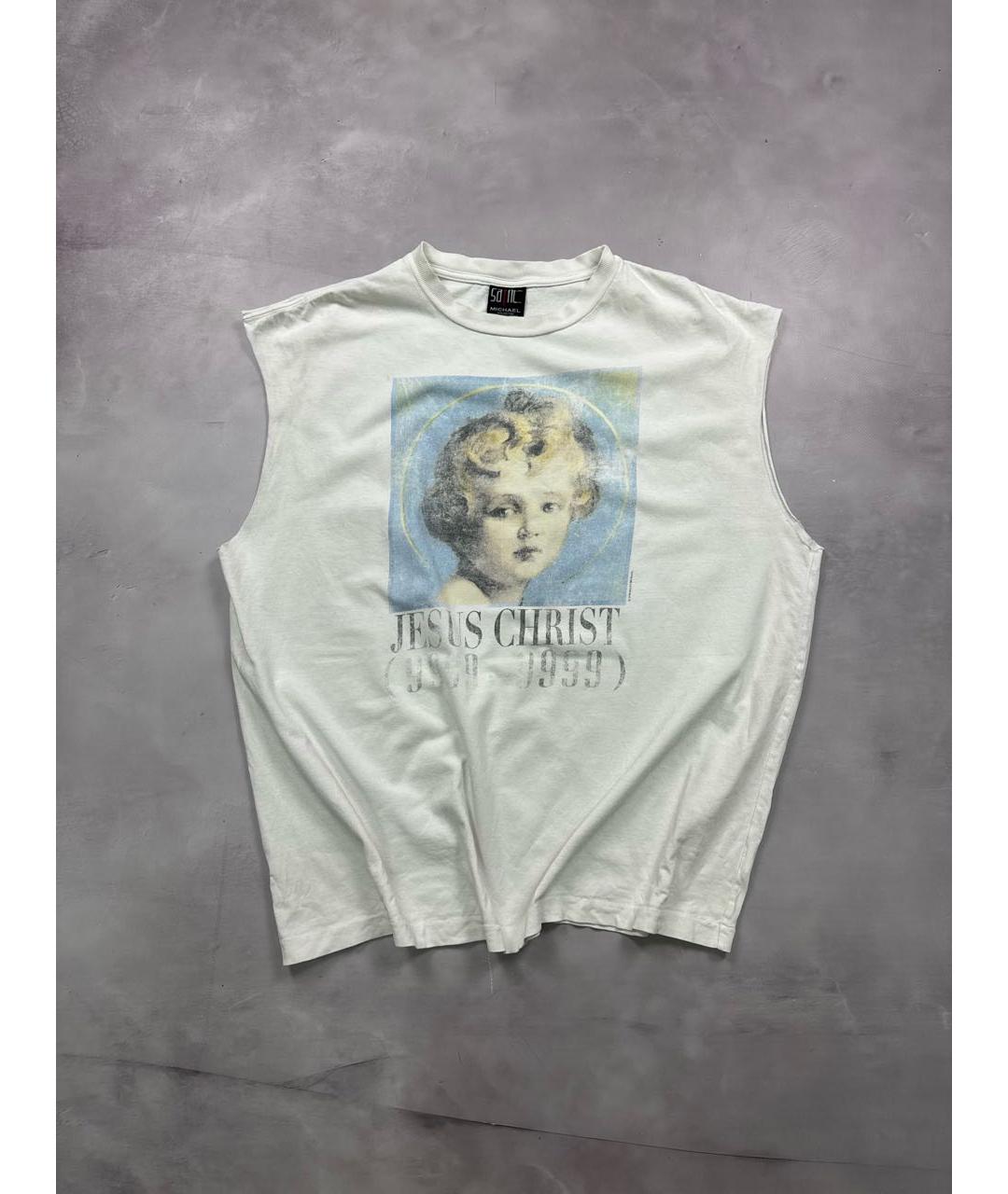 Saint Michael Белая хлопковая майка, фото 9