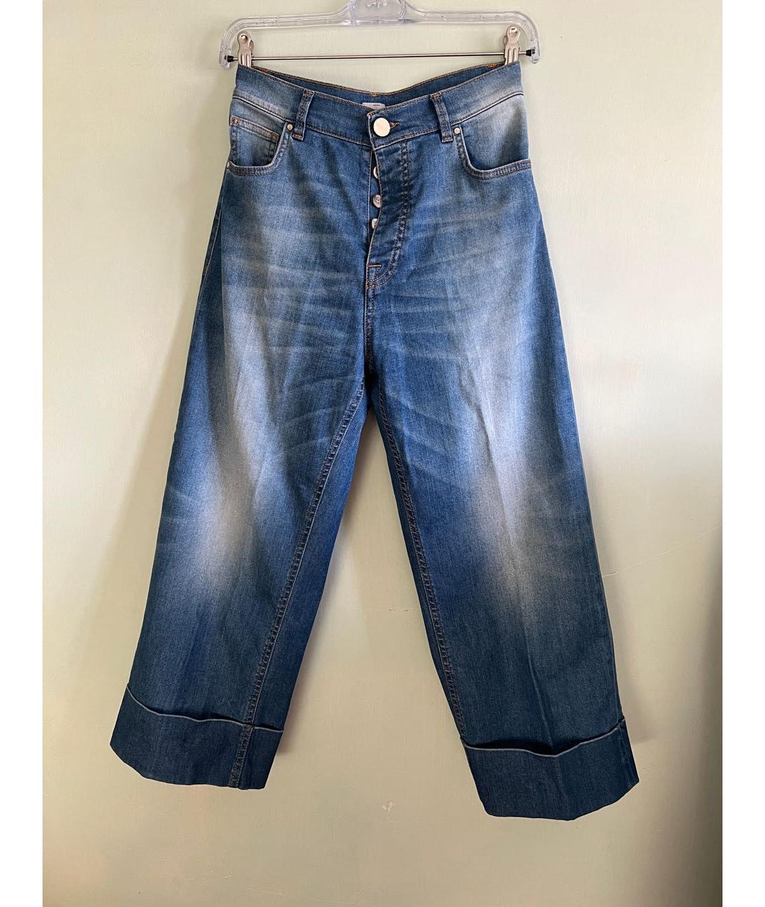 PINKO Синие хлопковые прямые джинсы, фото 8