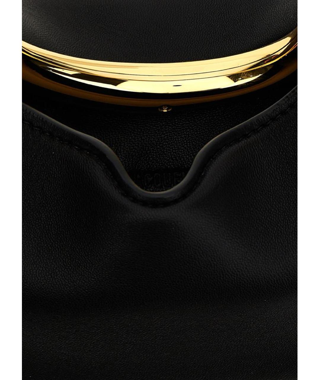 JACQUEMUS Черная кожаная сумка с короткими ручками, фото 4