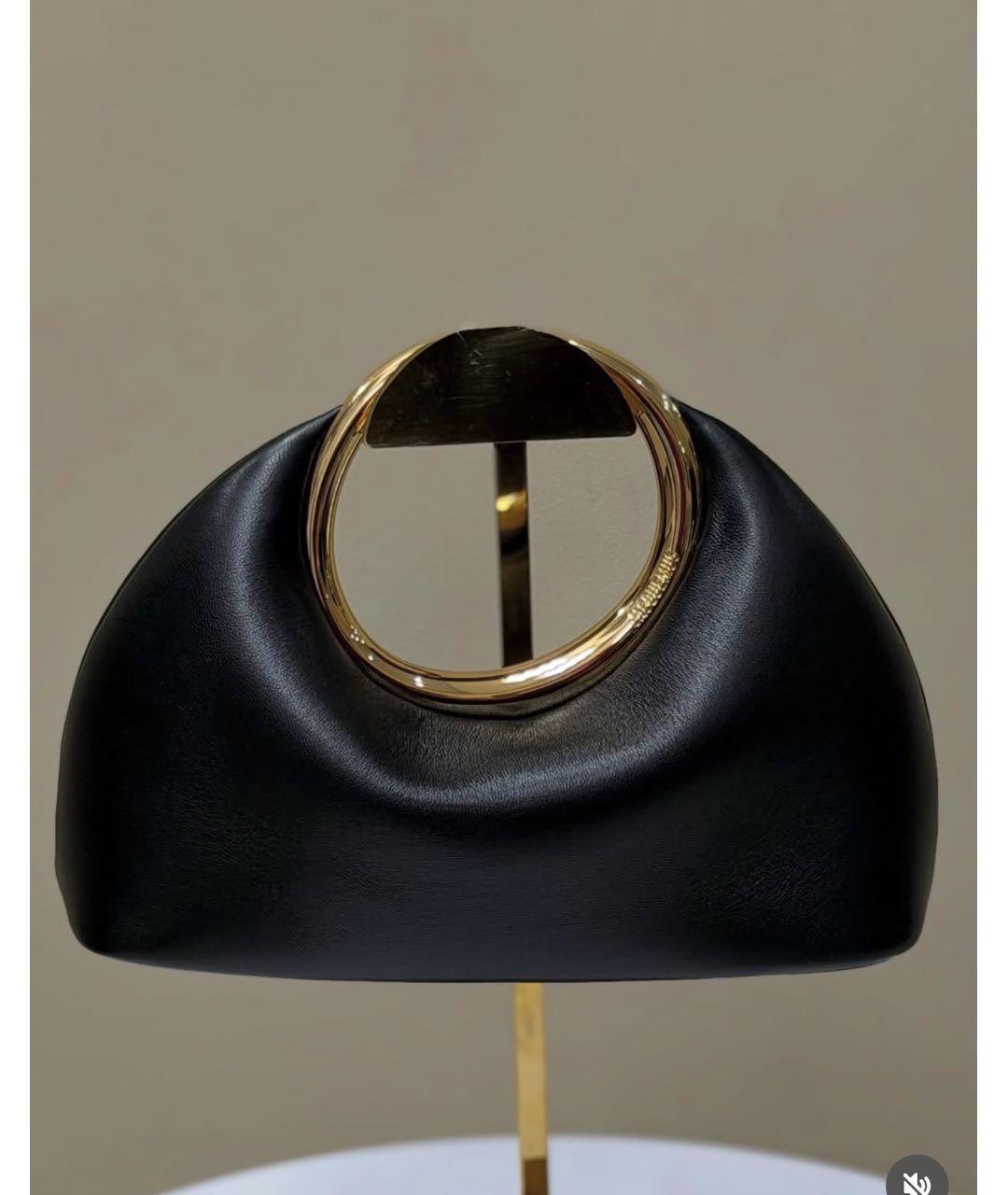 JACQUEMUS Черная кожаная сумка с короткими ручками, фото 5